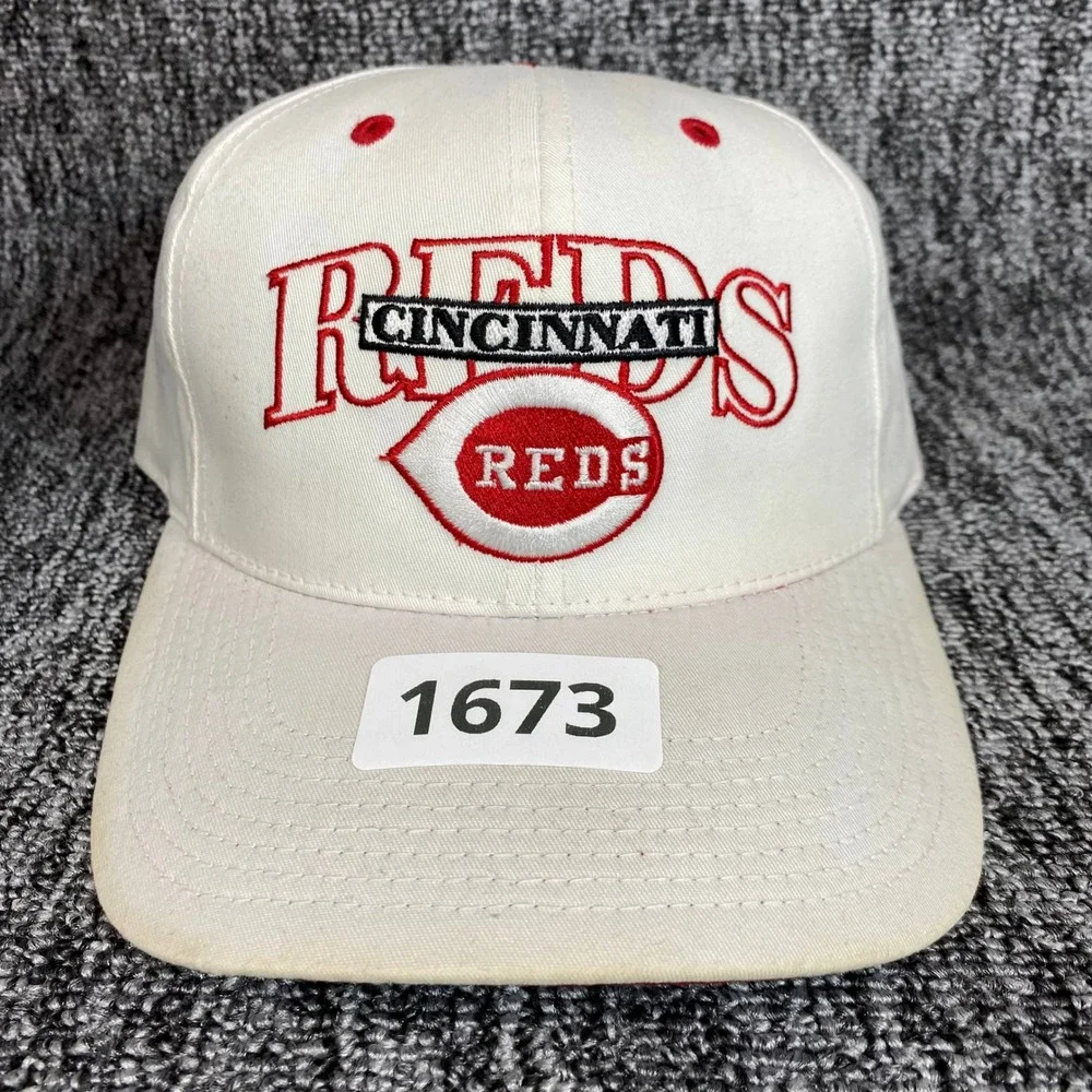Vintage Cincinnati Reds Hat OC Outdoor Cap Snapback White MLB Genuine Red Logo